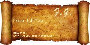 Fein Géza névjegykártya