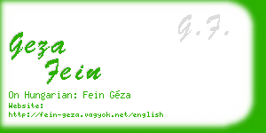 geza fein business card