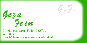 geza fein business card